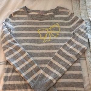 Cute Striped Bow Gap Sweater!